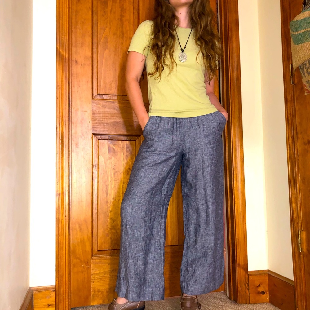 TAHARI 100%Linen Palazzo Pants size XS